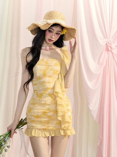 Yellow Ruffle Dress DIA0428