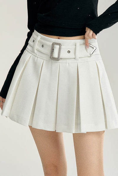 High Waist A-line Pleated Short Skirt MAC0088