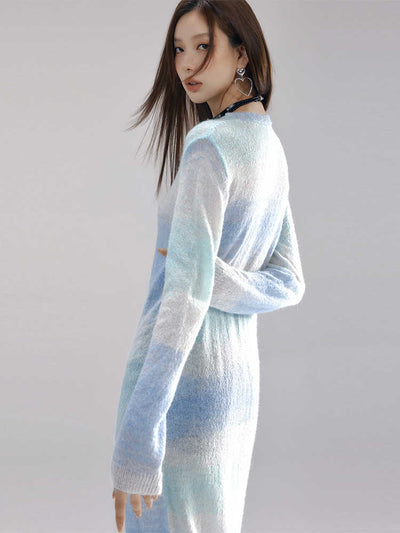 Mohair Gradient Color Long Cardigan LAC0239