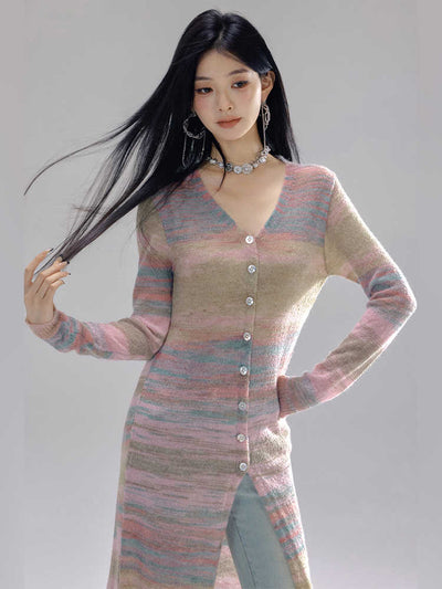 Mohair Gradient Color Long Cardigan LAC0239