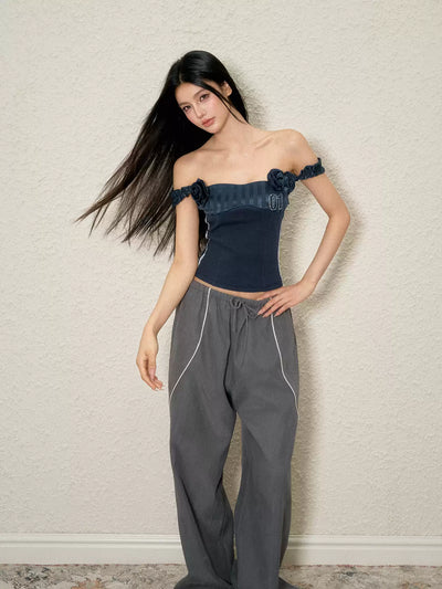 Flower One-shoulder Tube Top AGM0109