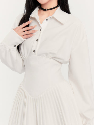 Backless Tie White Shirt Dress VOC0318