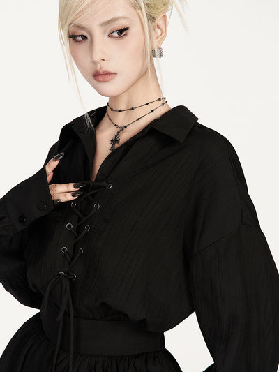 Lazy Tie Long Sleeve Shirt/Skirt VOC0365