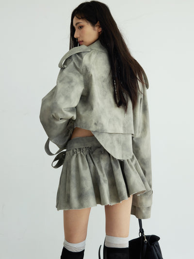 Wasteland Dirty Dye Windbreaker Jacket & Skirt JNY0168