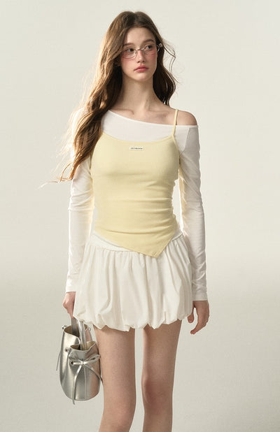 Flower Silhouette Short Skirt AFF0023