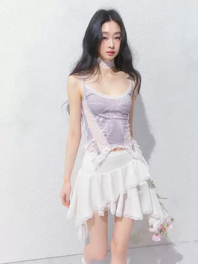 Butterfly Print Lace Camisole SAL0150