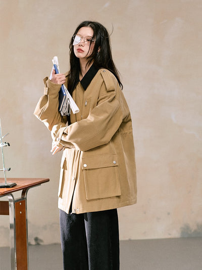 Loose Mid-length Workwear Jacket LAL0099