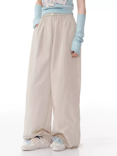 American Style Hem Gathered Straps Wide Leg Pants ZIZ0160