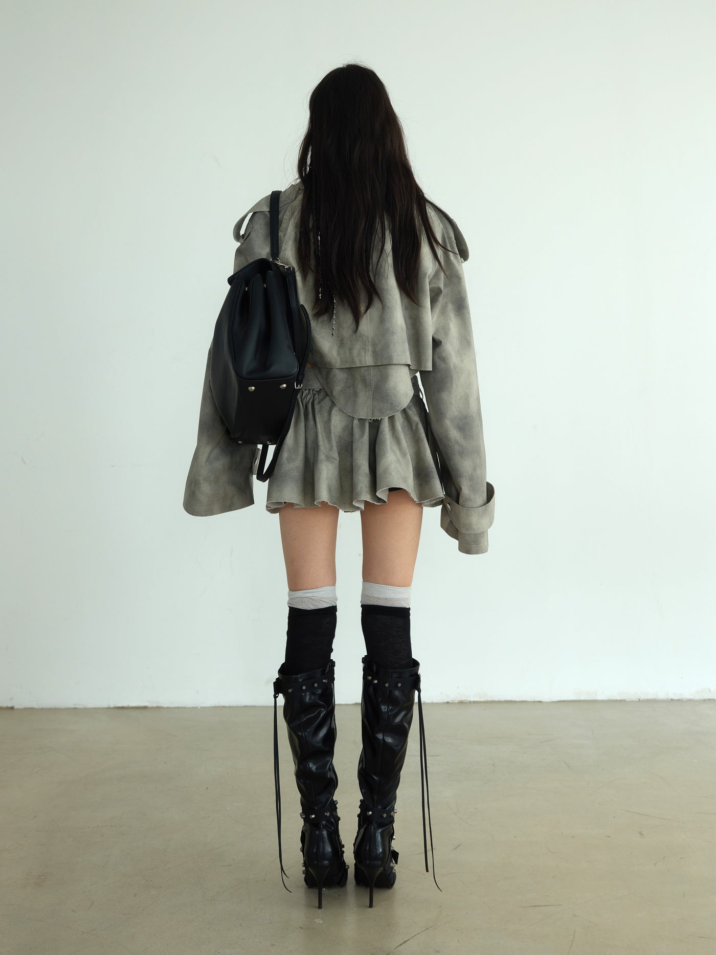 Wasteland Dirty Dye Windbreaker Jacket & Skirt JNY0168