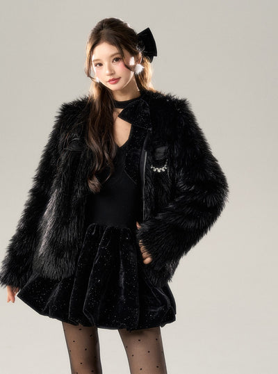 Noble Black Fur Jacket BBB0146