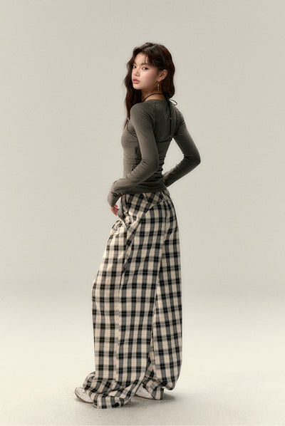 All-match Plaid Casual Loose Pants VIA0214