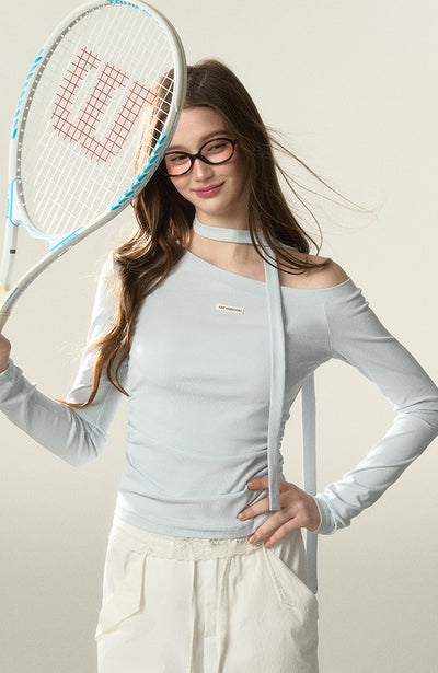 One-shoulder Long-sleeved T-shirt AFF0025