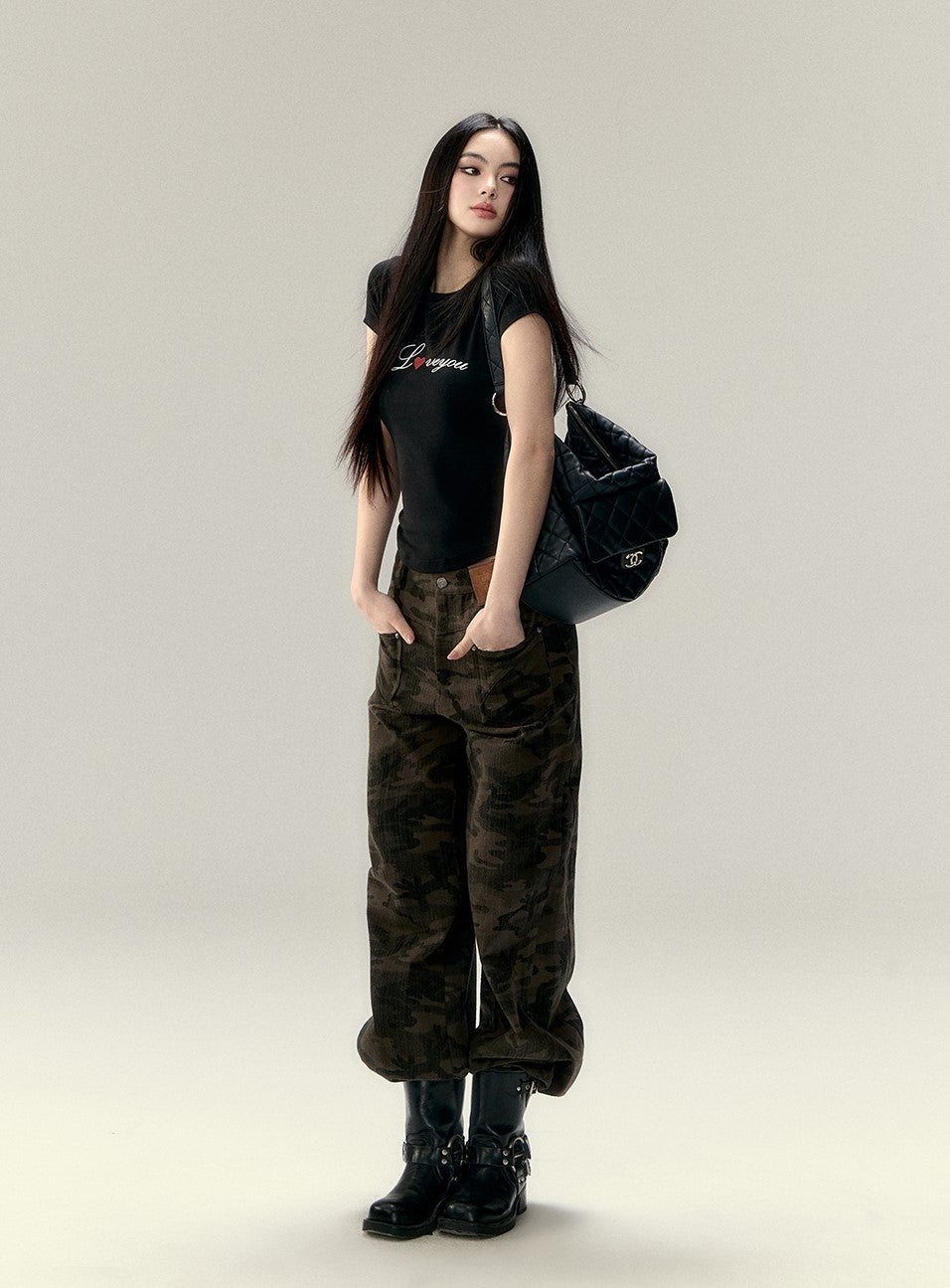 Leopard/Camouflage Wide-leg Pants VIA0196