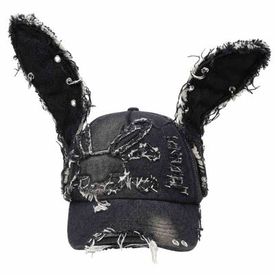 Damaged Design Rabbit Ear Denim Cap CFI0032