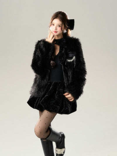 Noble Black Fur Jacket BBB0146