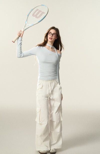 One-shoulder Long-sleeved T-shirt AFF0025