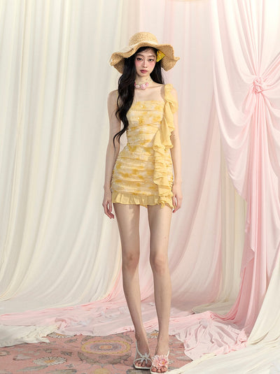 Yellow Ruffle Dress DIA0428