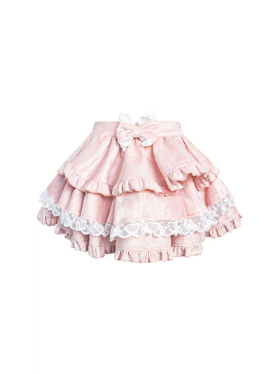 Japanese Style Top/Bow Waist Apron/Pink Lace Cake Skirt SER0121