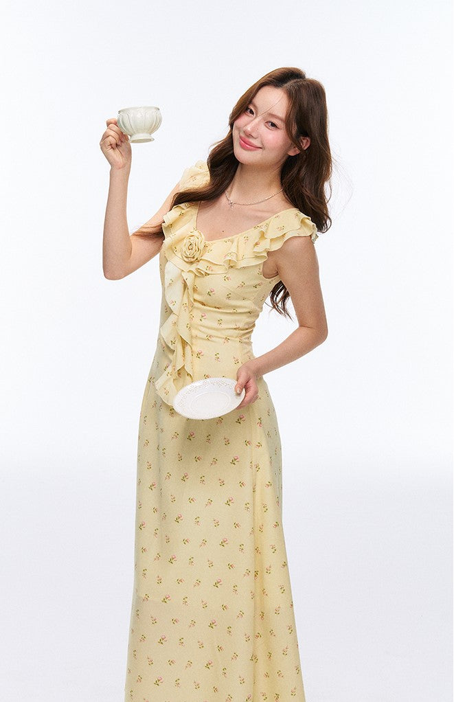 Floral V-neck Sleeveless Dress AFF0057