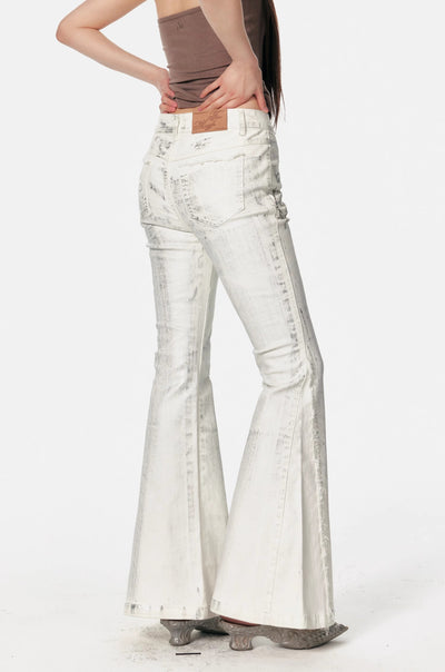 White High Waist Flared Jeans 4MU0095