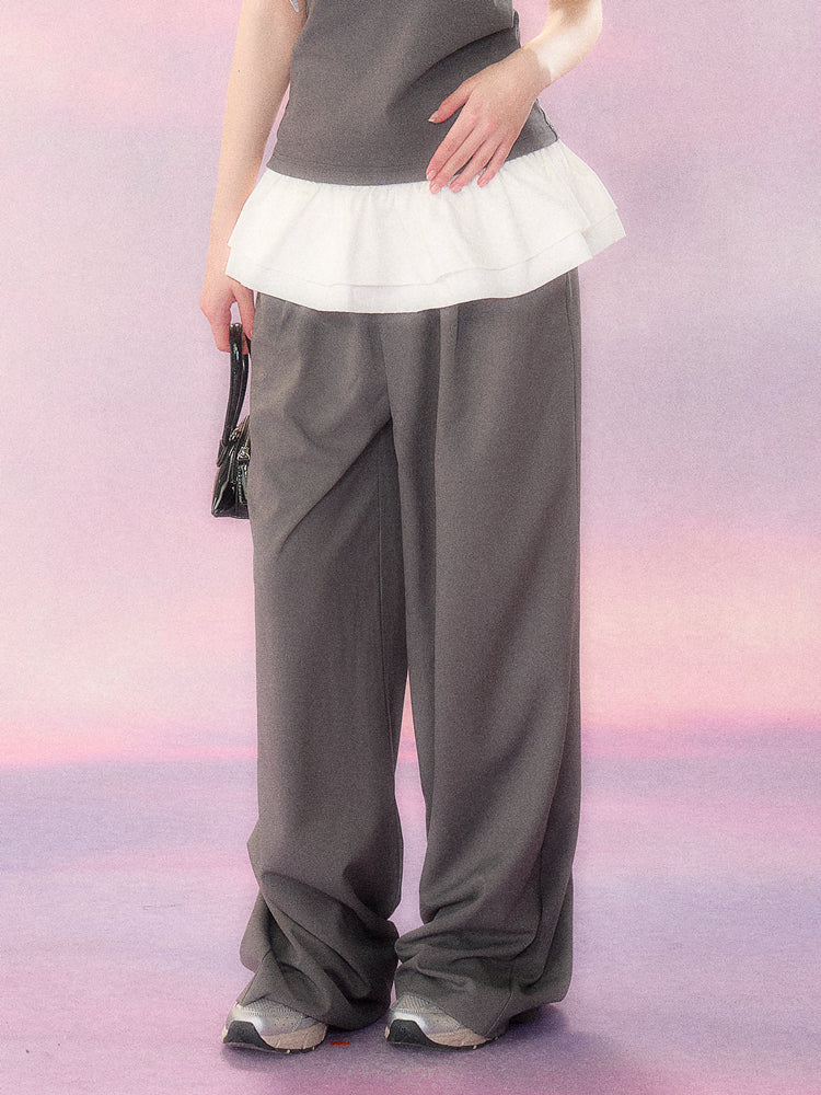 Waist tuck loose pants & ruffle skirt style belt SPE0047