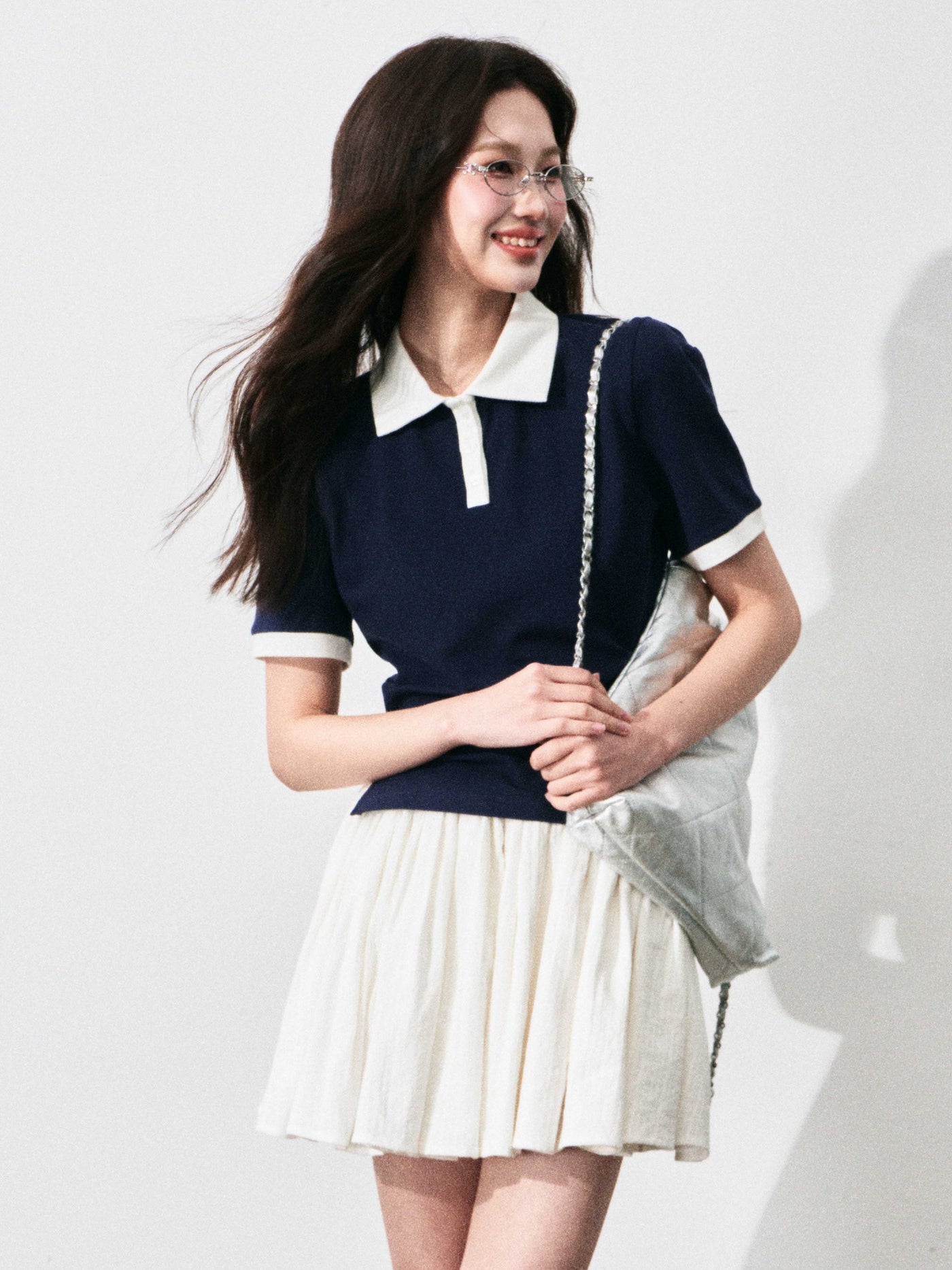 Contrast Color Waist Polo Shirt LUL0129