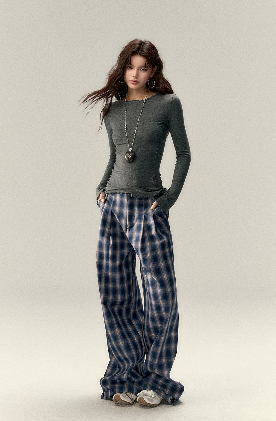 All-match Plaid Casual Loose Pants VIA0214