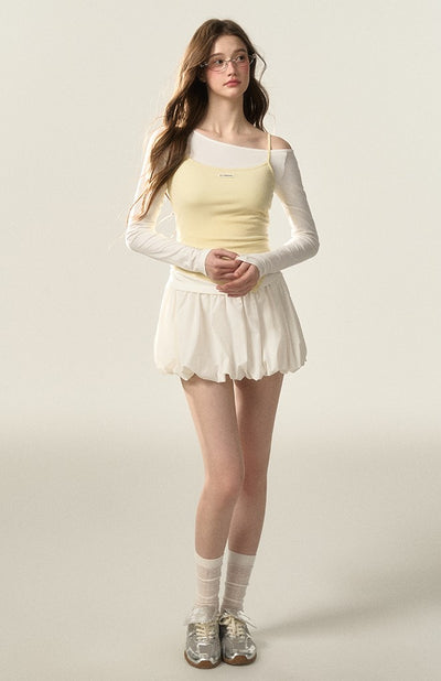 Flower Silhouette Short Skirt AFF0023