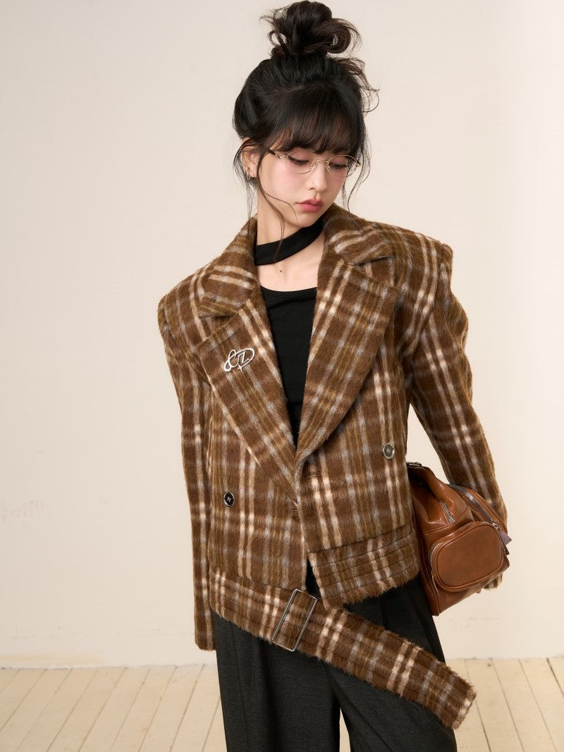 Plaid Tweed Jacket CHI0005