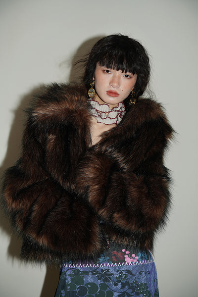 Niche Design Retro Short Fur Coat BAD0051