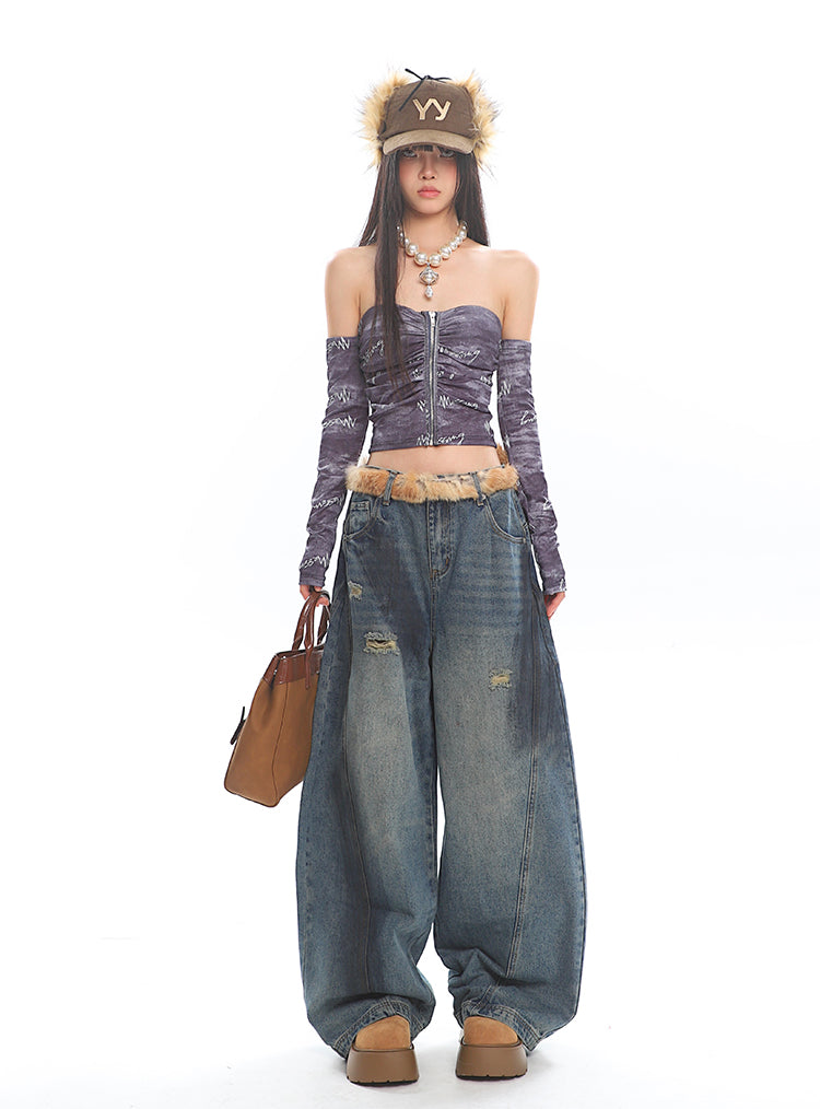 American Street Machete Wide-leg Jeans UNC0218