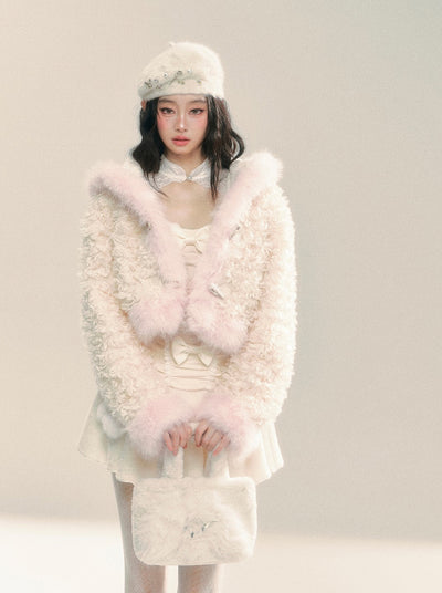 Fur Hooded Short Jacket DIA0282