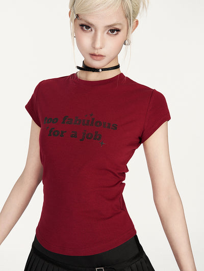 Print Round Neck Slim T-shirt VOC0361