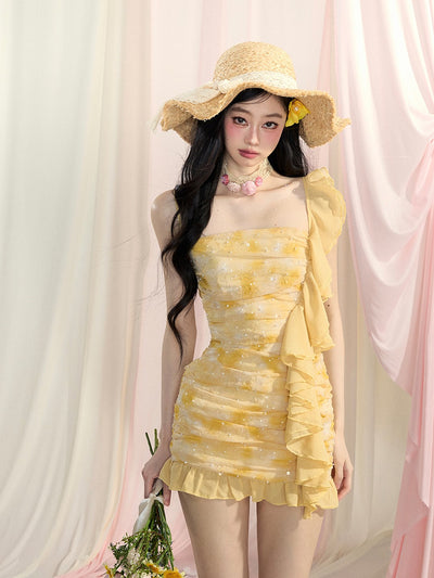 Yellow Ruffle Dress DIA0428