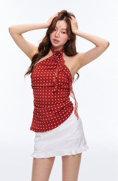 Satin Glossy A-line Short Skirt AFF0053