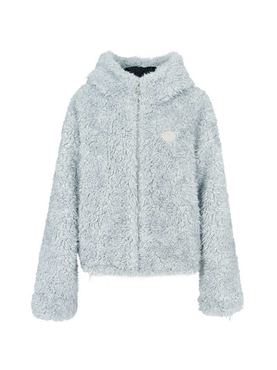 Rabbit Ear Hoodie Plush Fur Zip Jacket APE0341