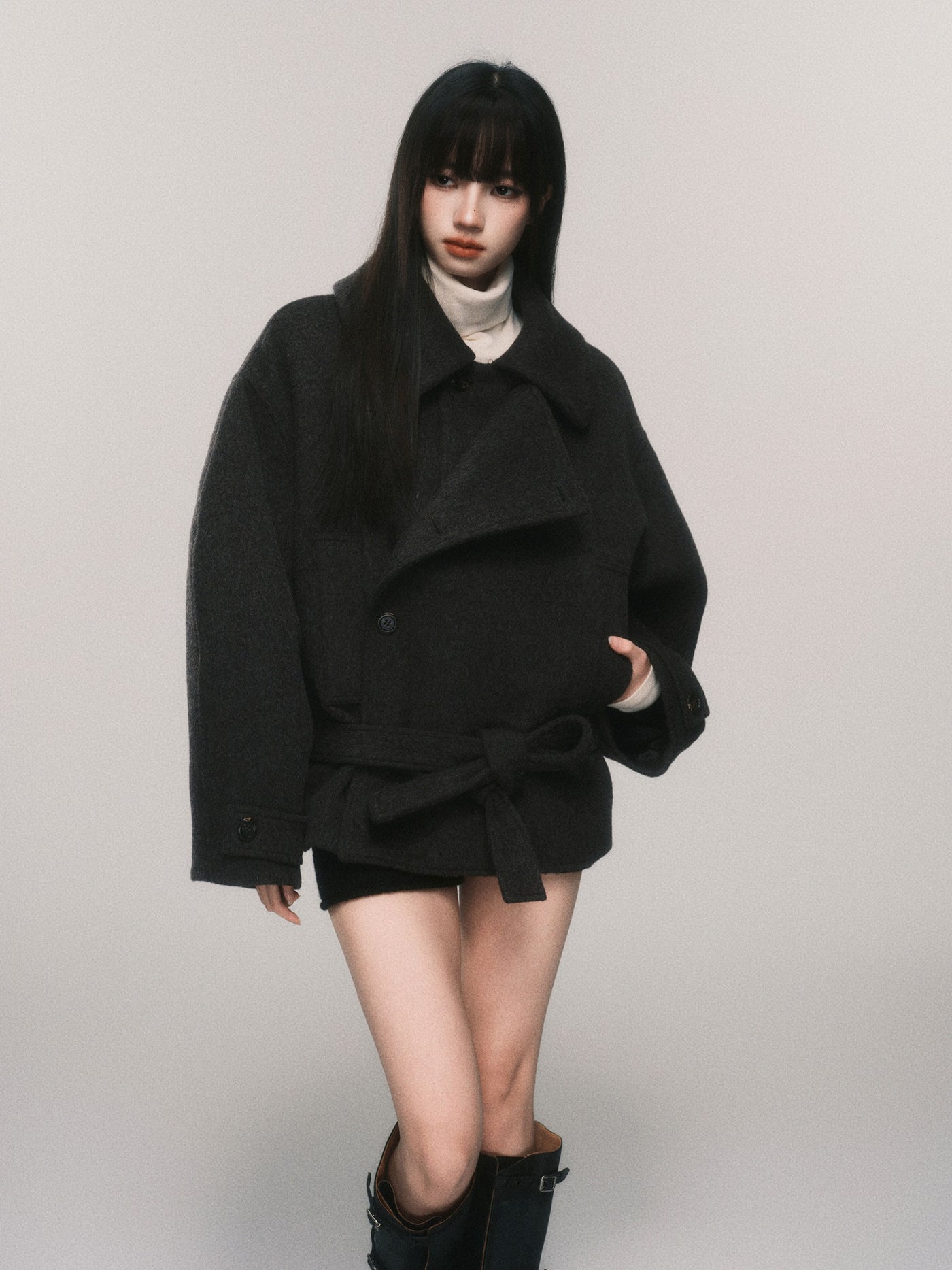 Lazy Silhouette Short Wool Coat LUL0114