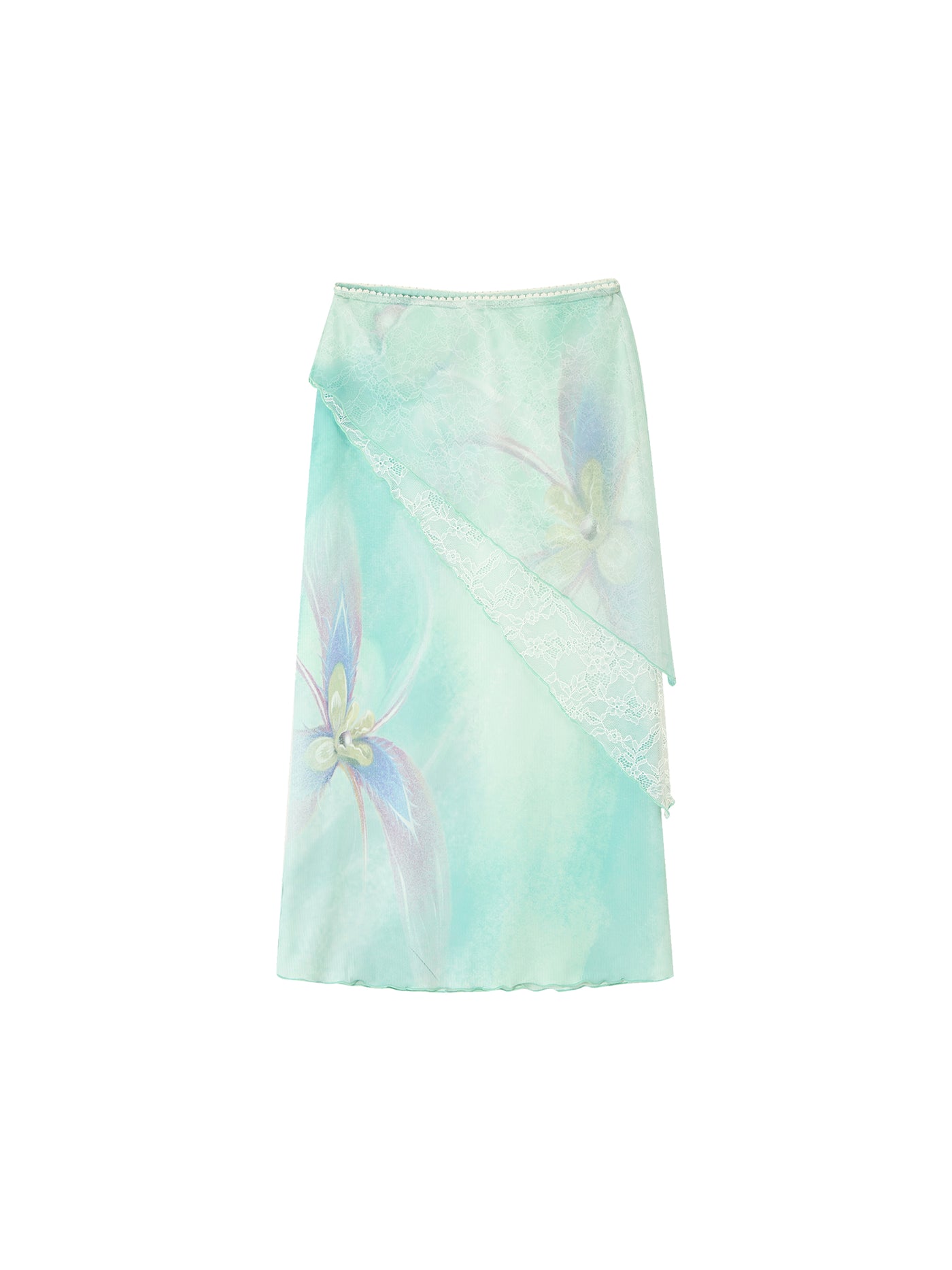 China Style Aurora Borealis Color See-through Sleeveless Top & Aurora Borealis Color Slim Skirt OFA0150