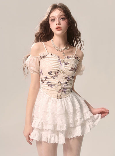 White Versatile Lace Ballet Style Cake Skirt DIA0077