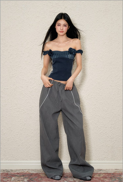Flower One-shoulder Tube Top AGM0109