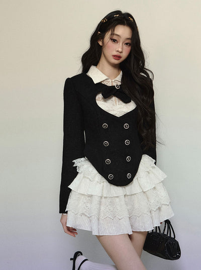 French Luxurious Style Jacket/Lace Dress DIA0305