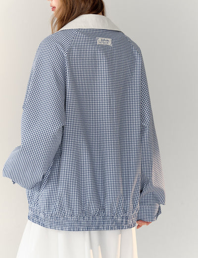 체크 무늬 <tc>Jacket</tc>/롱스커트/슬리브리스탑 ASG0005