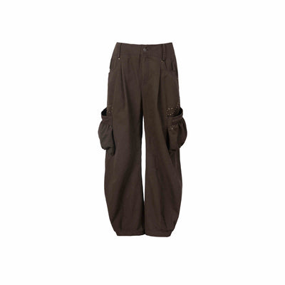 Pocket Work Style Cotton Loose Pants DOU0065