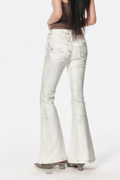 White High Waist Flared Jeans 4MU0095