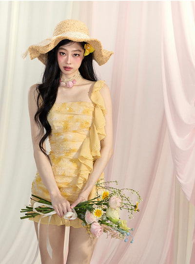 Yellow Ruffle Dress DIA0428