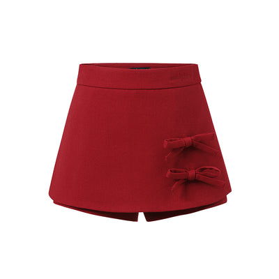 Ribbon A-line Low Waist Short Culottes Skirt UND0057