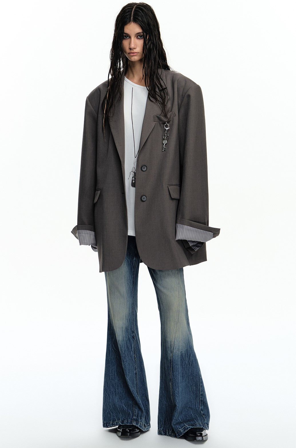 Super Oversize Spliced Cuffs Suit Jacket WES0204