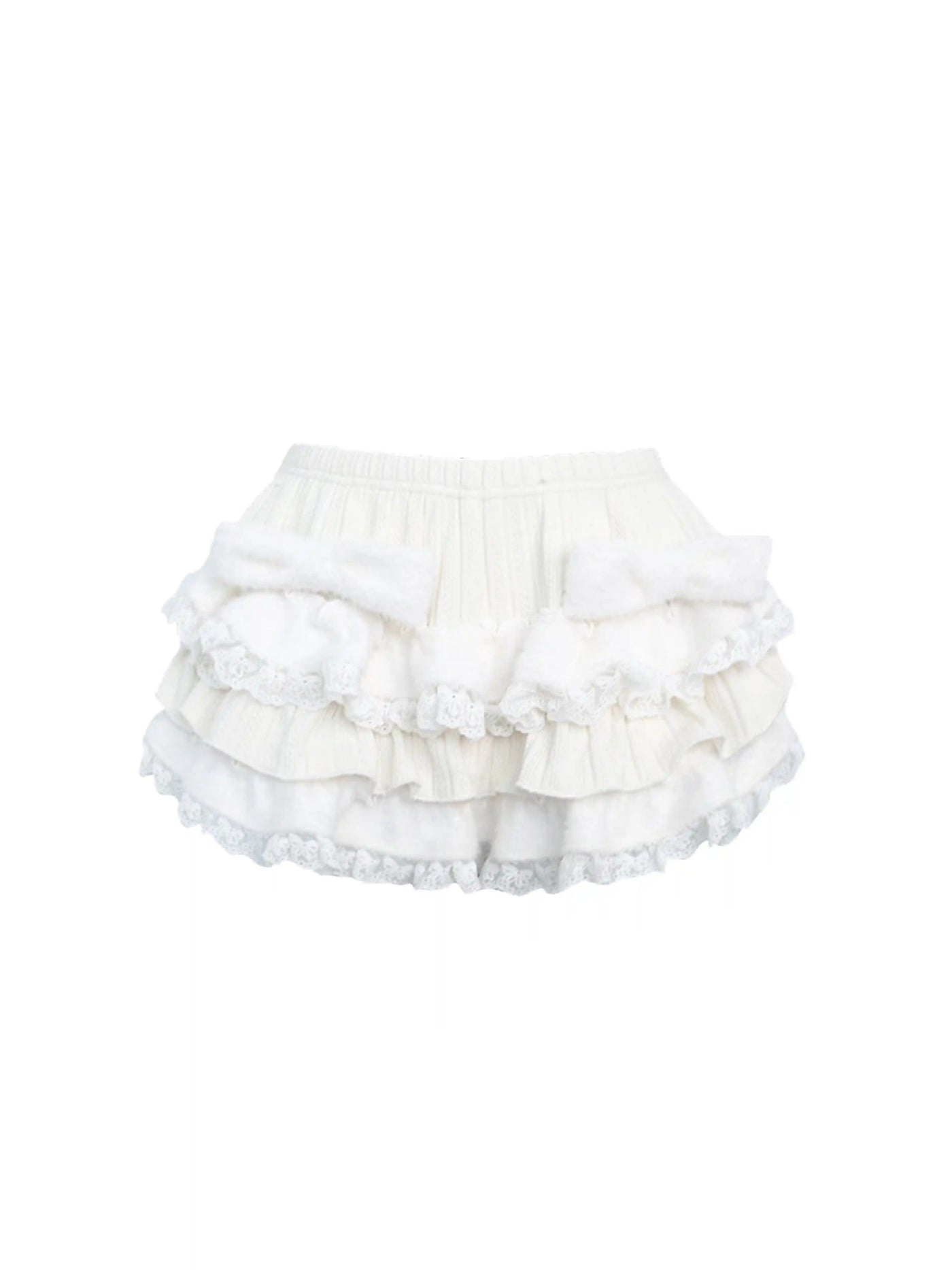 Bear Off-shoulder Sweater/Knitted Cake Skirt SER0117