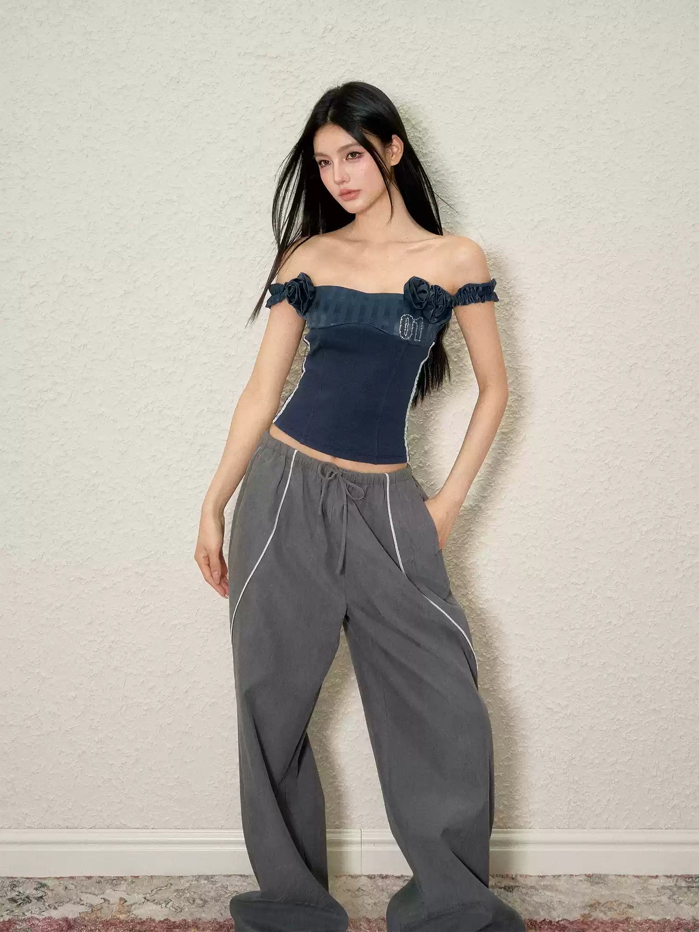 Flower One-shoulder Tube Top AGM0109