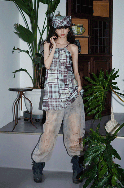 Ripped Floor-Mopping Wide-Leg Jeans BAD0017